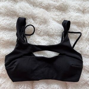 Lululemon Black Strappy Cutout Workout Bra Size 6